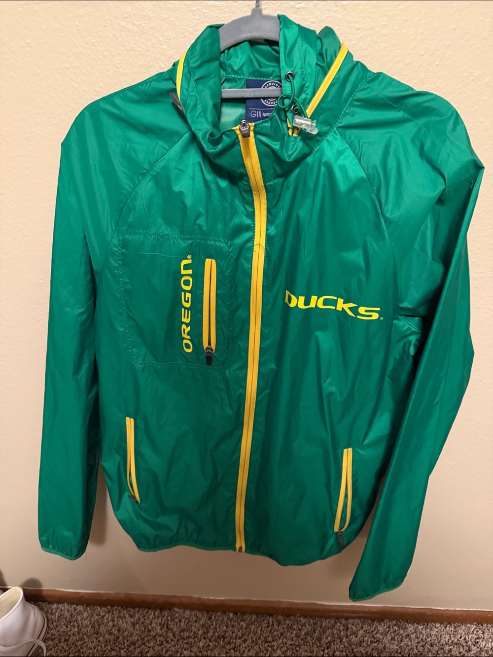 Green & Yellow 'Ducks' Full-Zip Windbreaker